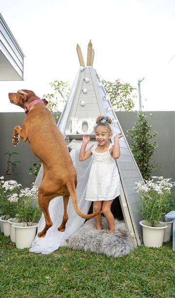 Small Backyard not a problem for a Teepee Cubby