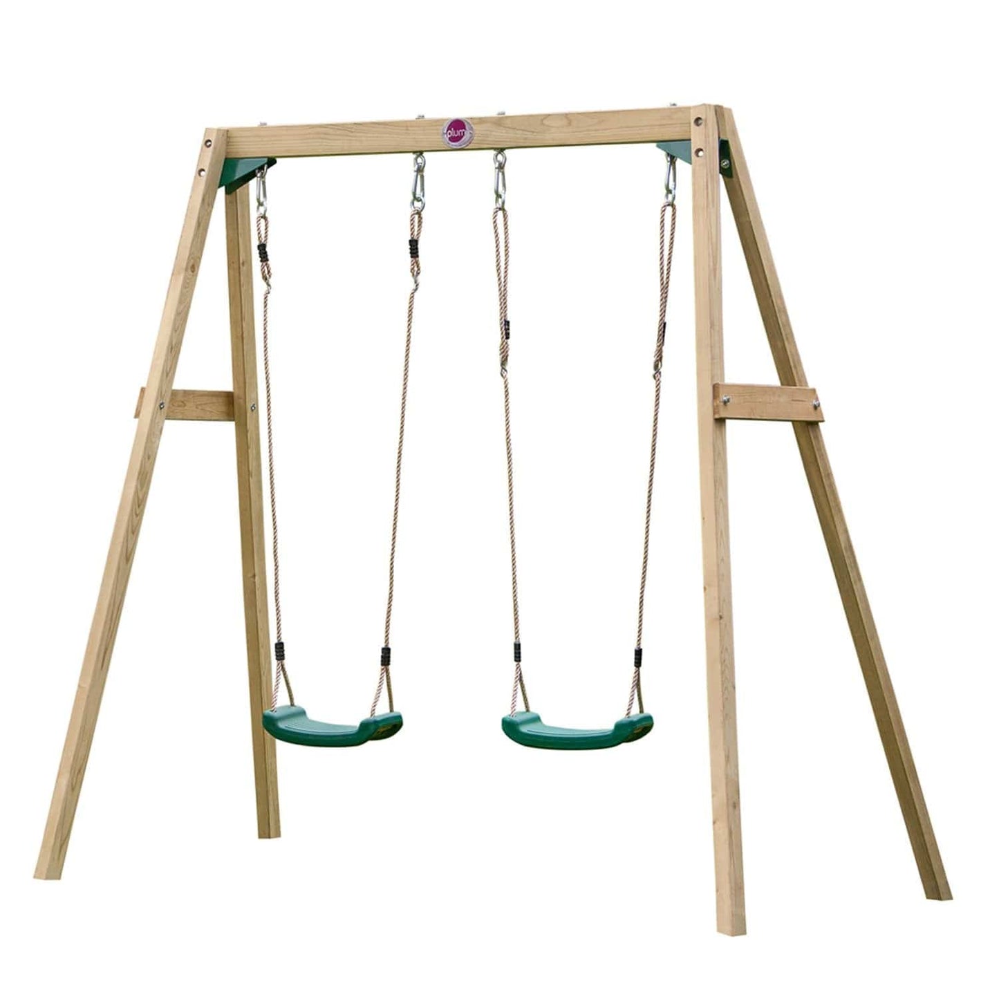 Plum® Double Wooden Swing Set