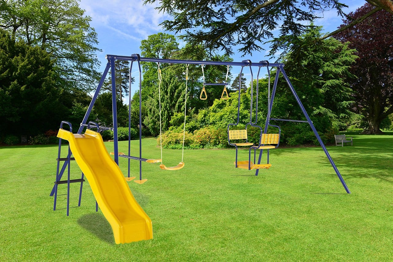 Plum 5 Unit Metal Swing with Slide