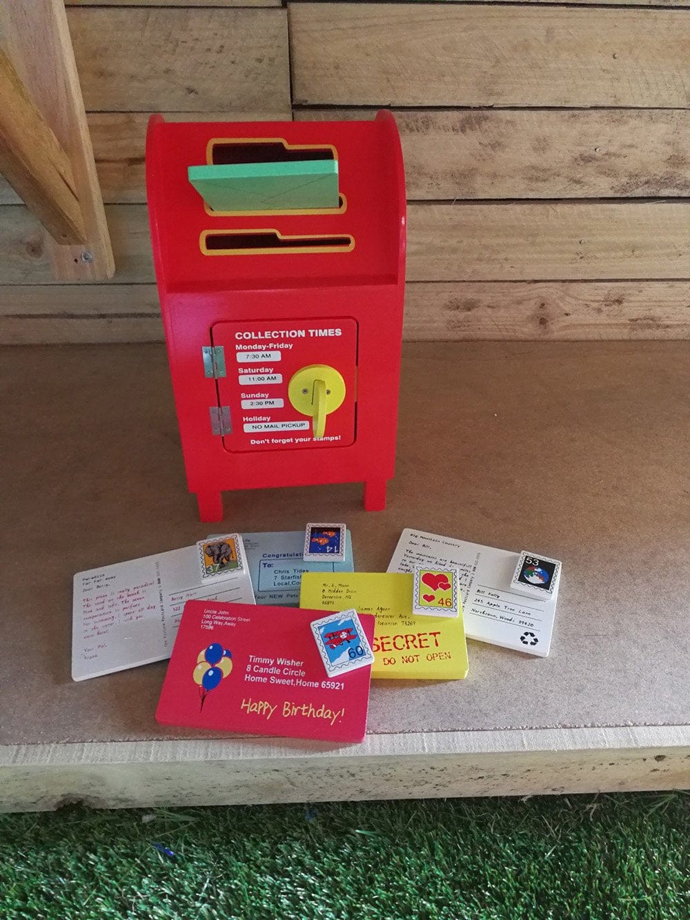 Red Austpost Like Wooden Post Box