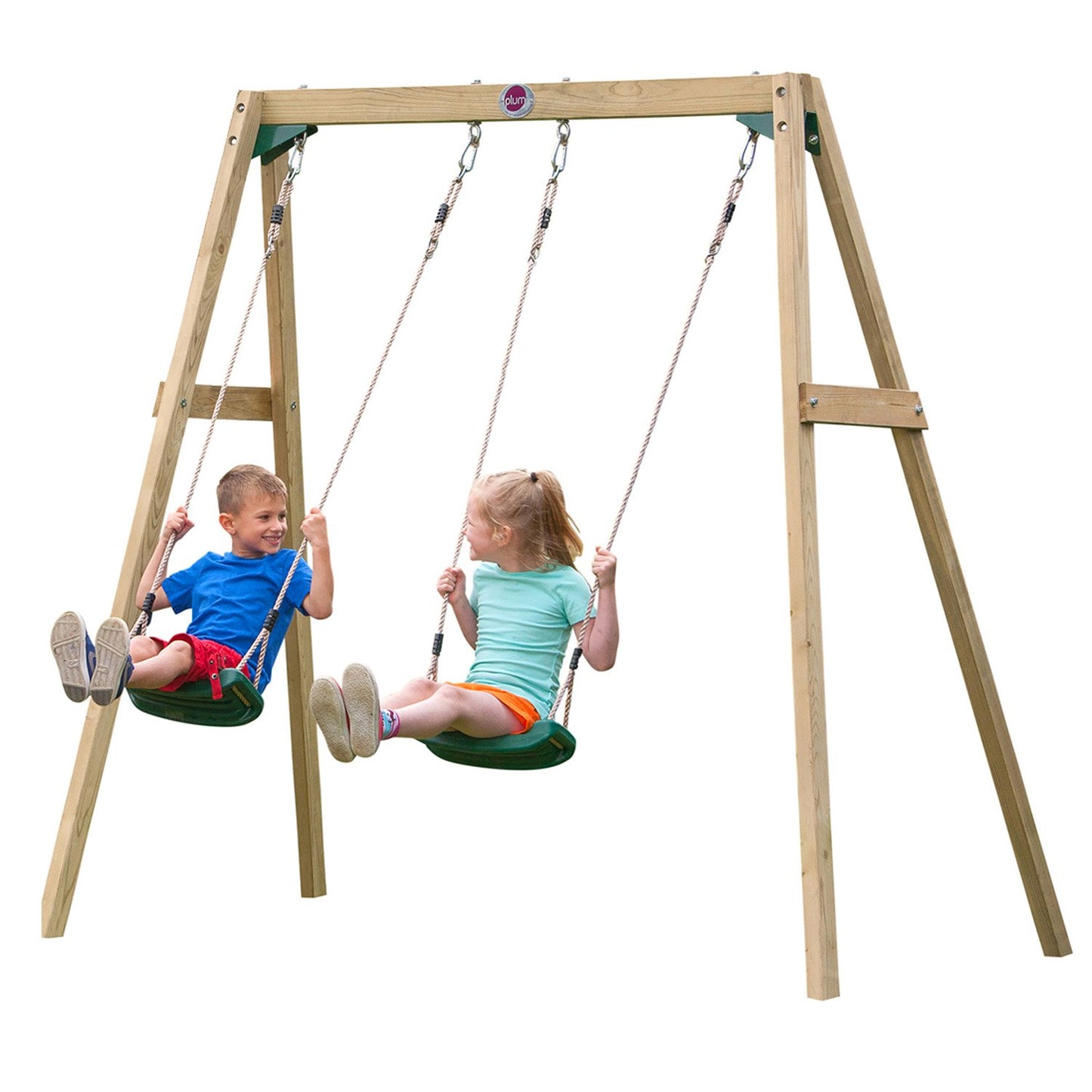 Plum® Double Wooden Swing Set