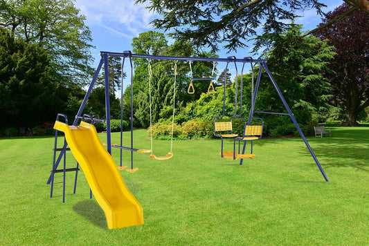 Plum 5 Unit Metal Swing with Slide