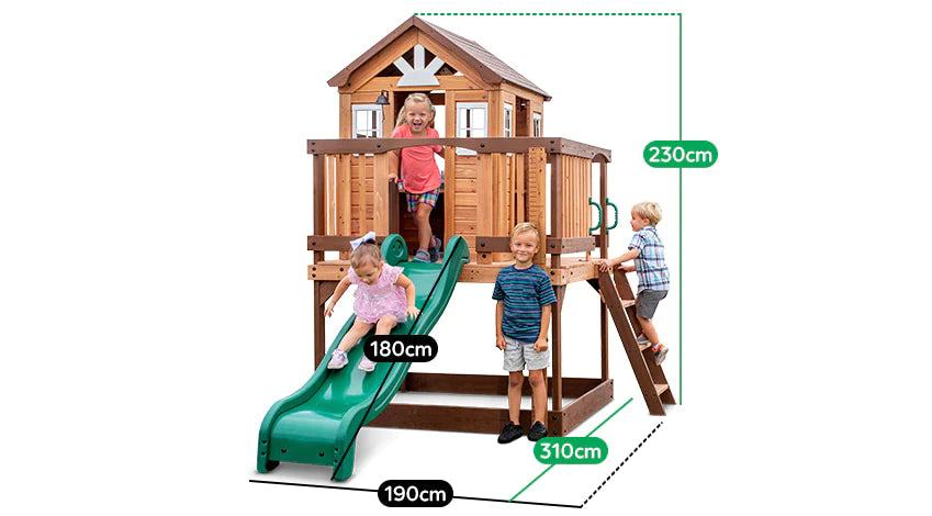 Backyard Discovery Echo Heights Cubby  House with Slide