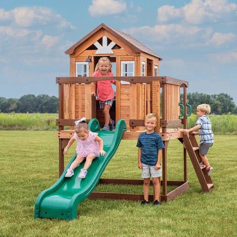 Backyard Discovery Echo Heights Cubby  House with Slide