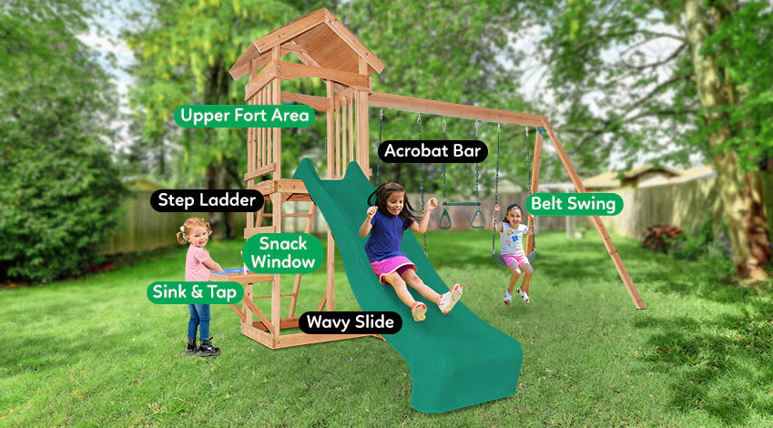 Albert Park Swing & Play Set (Green Slide)