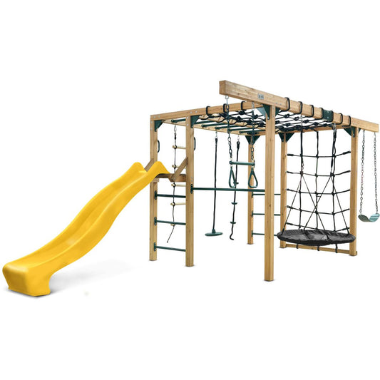 Orangutan Monkey Bars Jungle Gym Climbing Frame with 2.2m Slide (Yellow) by Lifespan Kids – Bubby Cubby Australia
